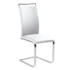 Jídelní židle, BARNA NEW, bílá (43 x 100) cm – materiál ekokůže / chrom pro moderní vzhled,