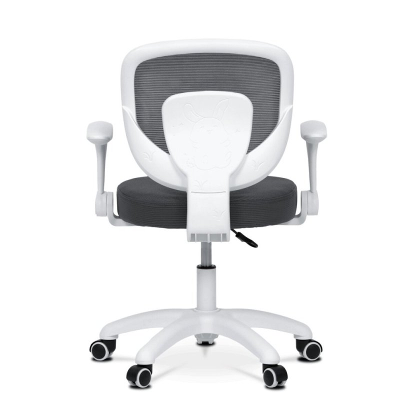 Dětská židle, výškově nastavitelná, šedá síťovina, KA-K1062 GREY