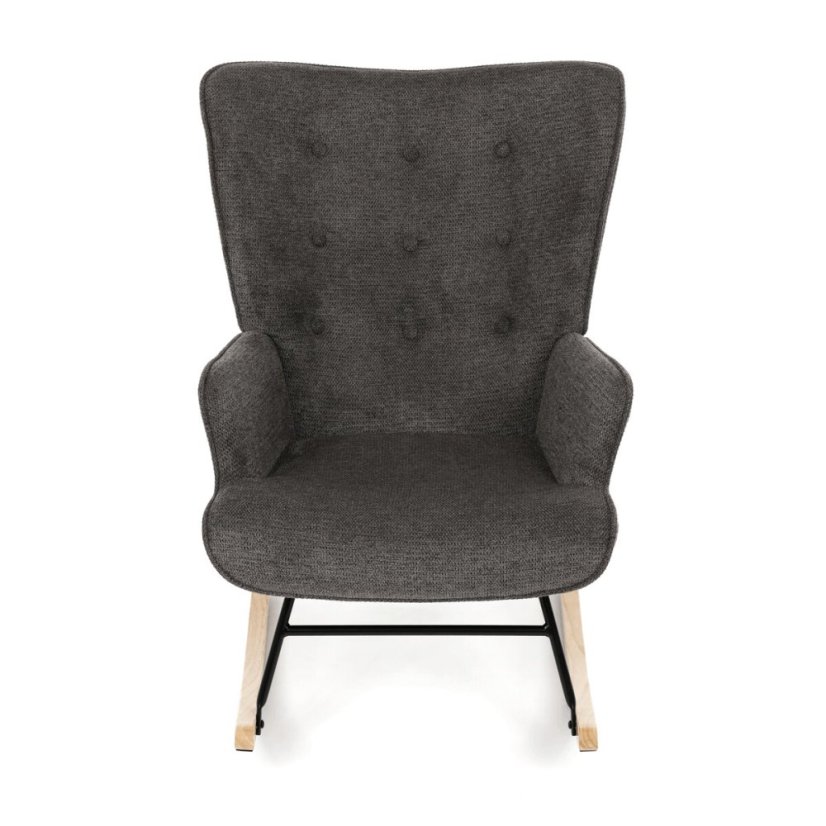 Houpací křeslo, šedá, látka, AK-373 GREY2