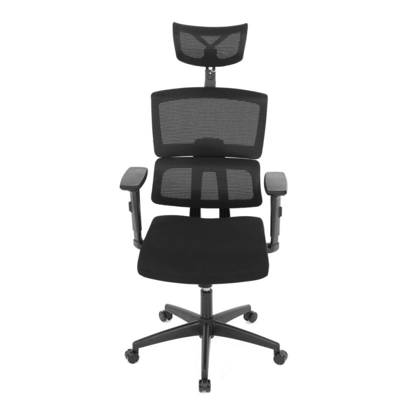 Kancelářská židle KA-B1025 BK, houpací mechanismus, černá síťovina (63 x 68) cm