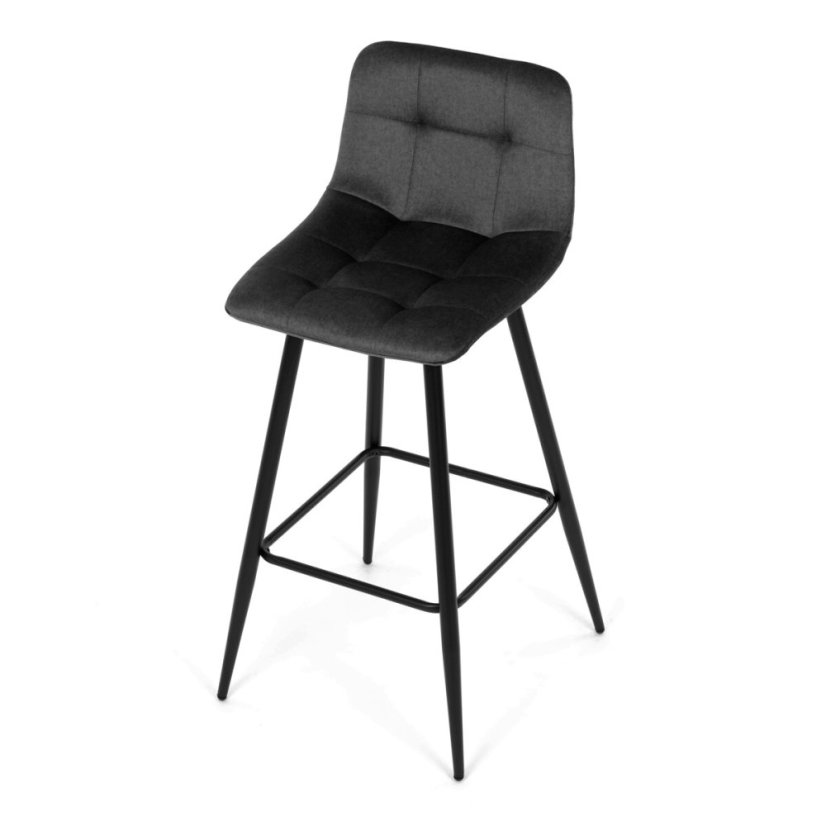 Barová židle, šedá, látka,AUB-X7015 GREY2