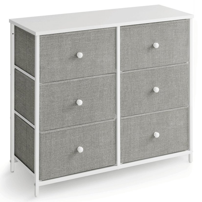 Komoda 80x30x71cm, kov, šedá, AUK-E1032 GREY - Barva: bílá#eup349562euv2