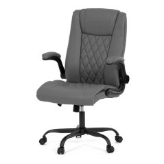 Kancelářské křeslo, houpací mechanismus, šedá ekokůže, KA-Y344 GREY