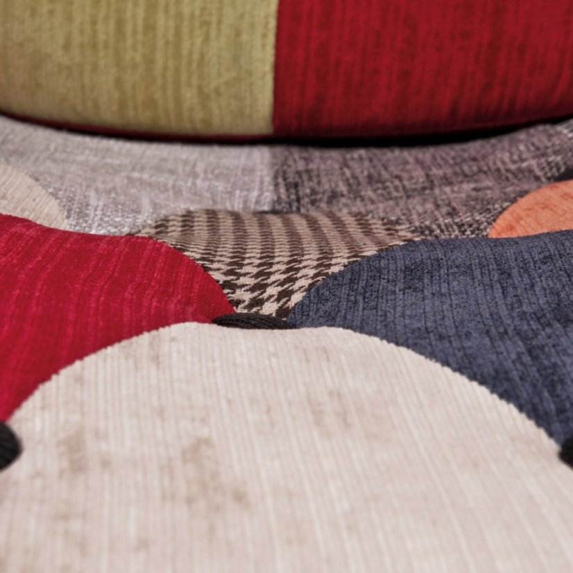 Křeslo, látka patchwork, masiv přírodní kaučukovník - Barva: patchwork#eup230204euv1
