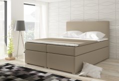 Kontinentální postel Boxspring DIANA béžová ekokůže – násed 60 cm, šířky 140/160/180