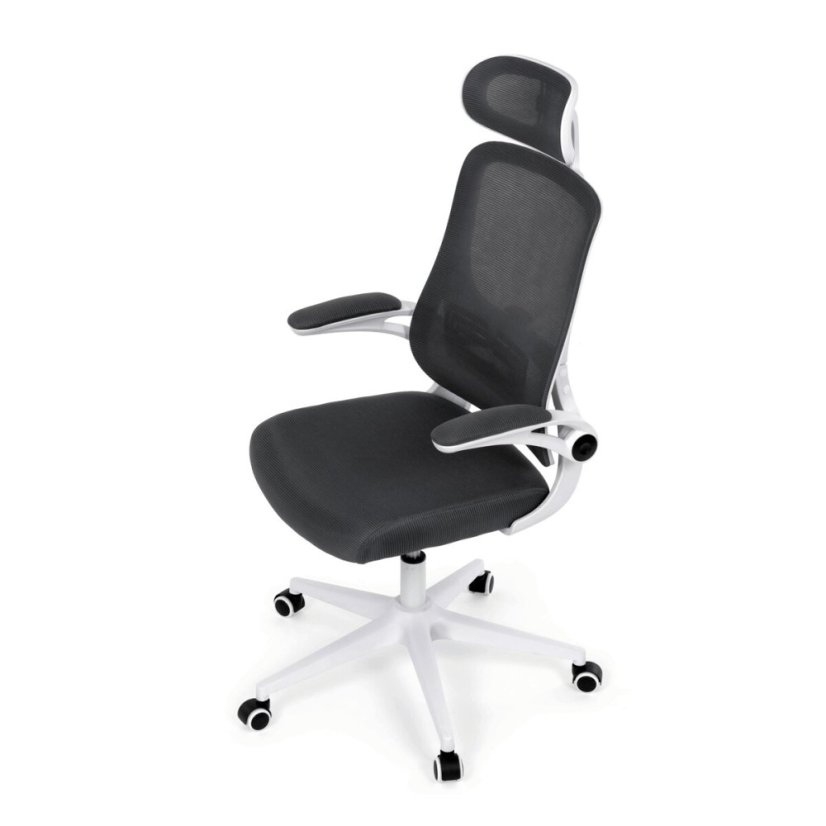 Kancelářská židle, houpací mechanismus, šedá síťovina, KA-Q843 GREY