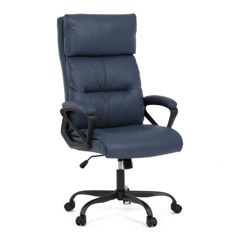 Kancelářské křeslo, houpací mechanismus, modrá ekokůže, KA-Y346 BLUE