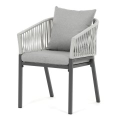 Zahradní židle AZC-S1430 GREY, kov, polyratan, šedá (57 x 61) cm