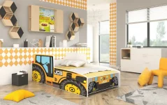 Postel s matracem TRACTOR YELLOW 140x70 žlutá (74 x 60) cm