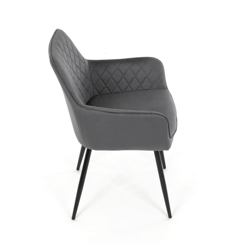 Jídelní židle, šedá, sametová látka, DCH-215 GREY4