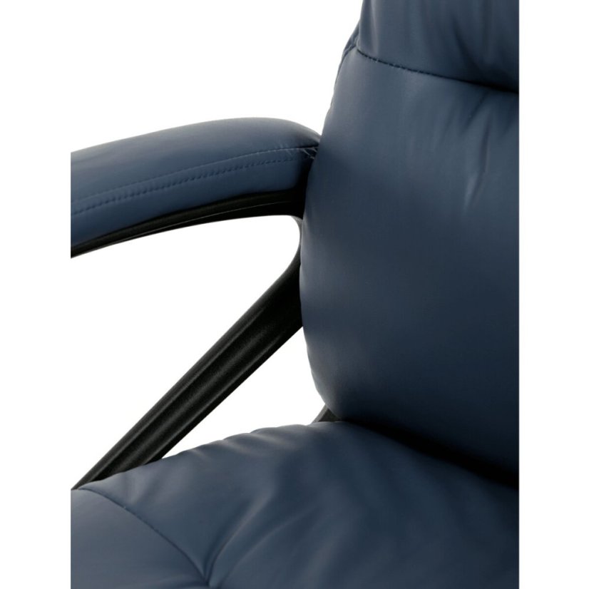 Kancelářské křeslo, houpací mechanismus, modrá ekokůže, KA-Y346 BLUE