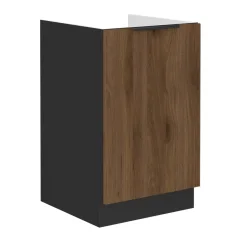 Dřezová skříňka MENZO 50 ZL 1F BB, ořech okapi/černá (50 x 82) cm