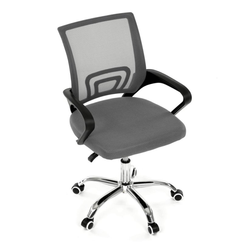 Dětská židle, výškově nastavitelná, šedá síťovina, KA-L103 GREY