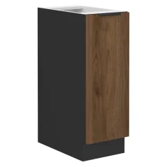 Spodní skříňka s výsuvným košem MENZO 30 D CARGO BB, ořech okapi/černá (30 x 82) cm