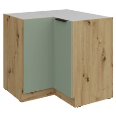 Spodní rohová skříňka ARSANY 90x90 DN 2F BB, aquamarine/dub artisan