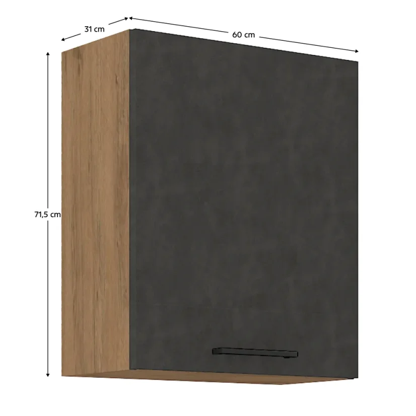1144/5000Horní skříňka VEGA 60 G-72 1F, dub lancelot / šedá matná (60 x 71,5) cm
