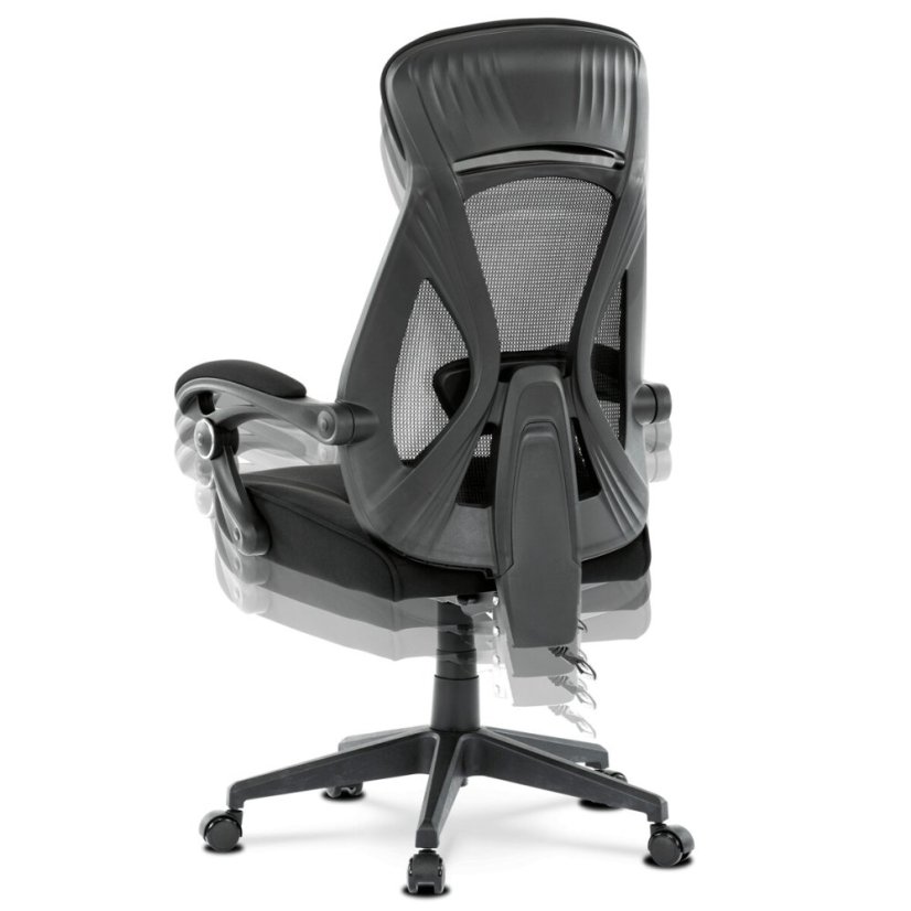 Kancelářská židle, potah černá látka a černá síťovina MESH, PC mech. s aretací