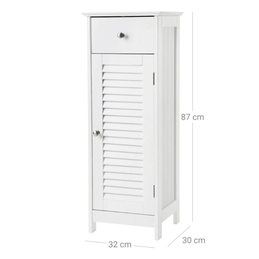 Koupelnová skříňka 32x30x87cm, mdf, bílá, AUK-E1143 WT