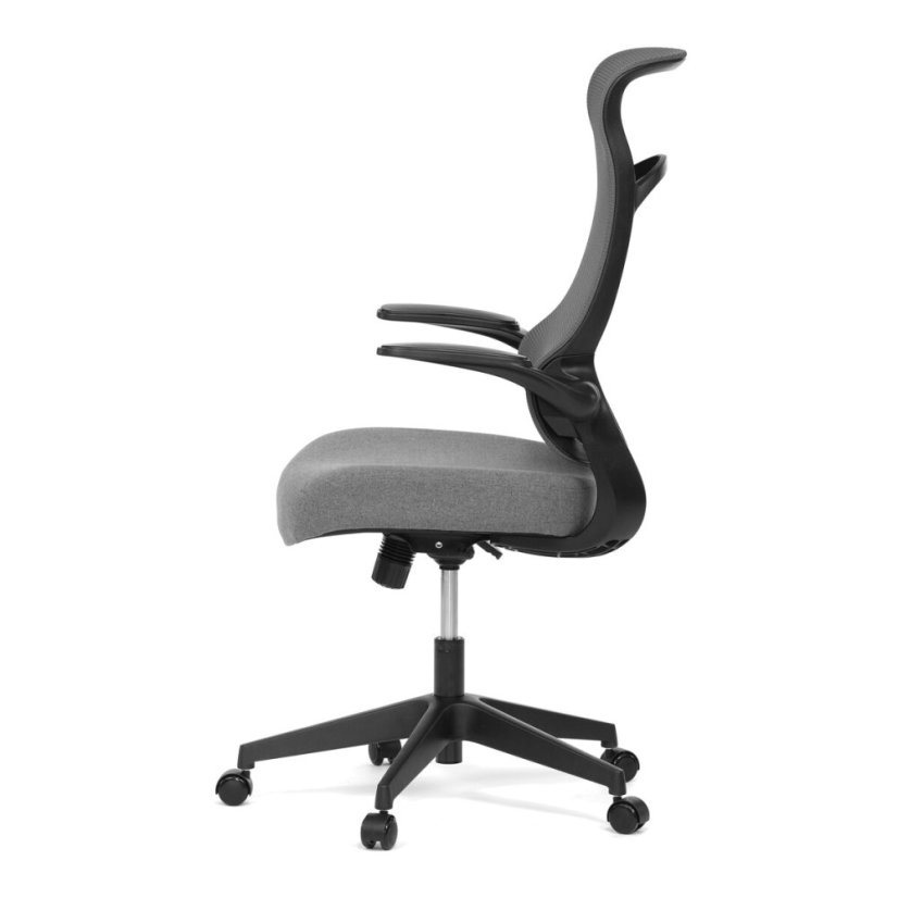 Kancelářská židle, houpací mechanismus, šedá síťovina, KA-A182 BK
