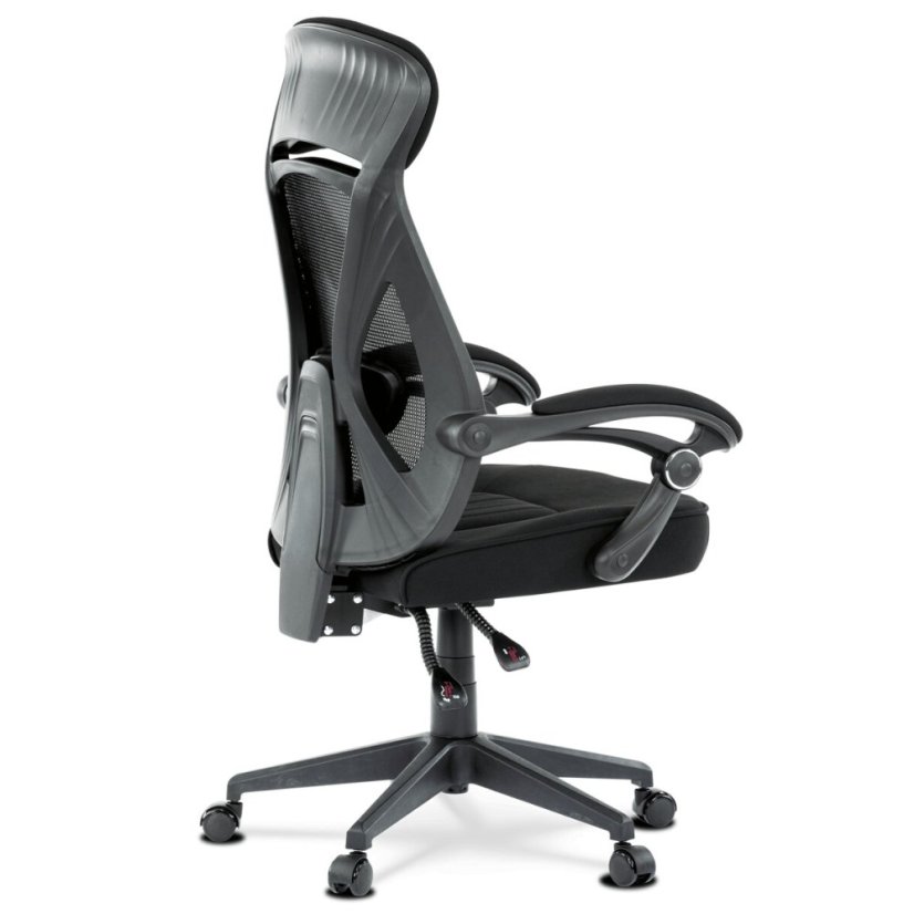 Kancelářská židle, potah černá látka a černá síťovina MESH, PC mech. s aretací