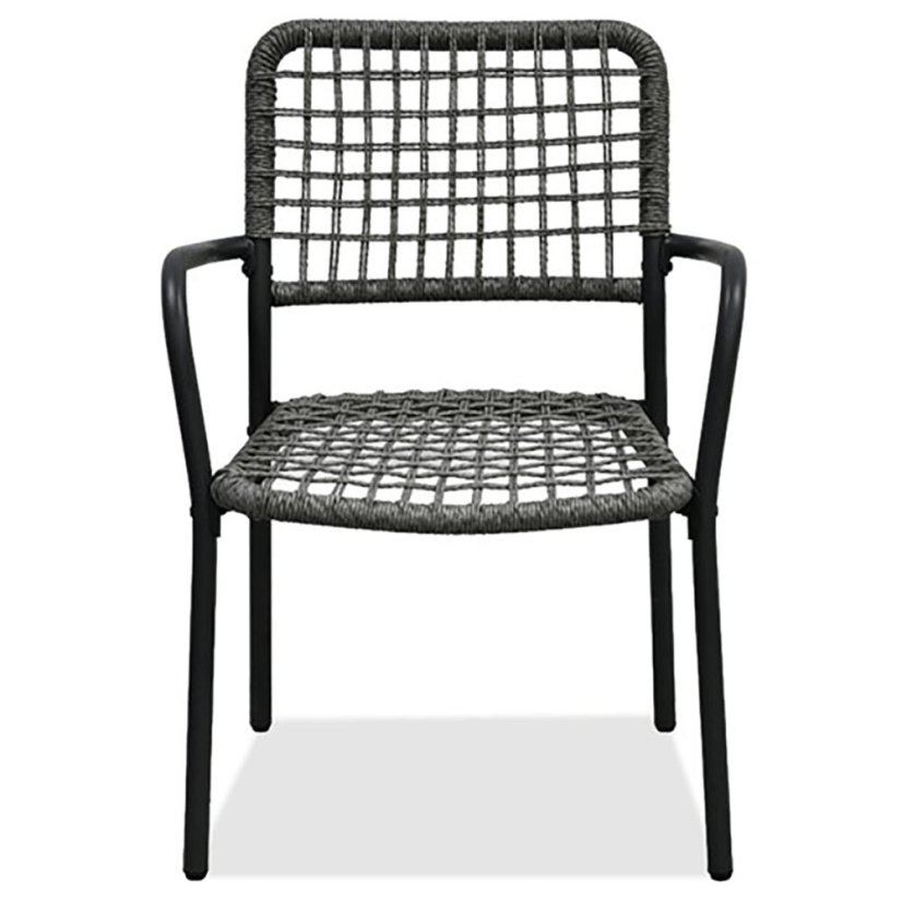 Balkónový set 1+2, stůl 60x60, židle umělý ratan barva antracit, kov antracit