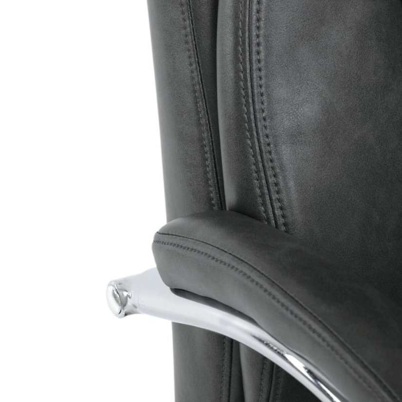 Kancelářské křeslo, houpací mechanismus, šedá ekokůže, KA-F1385 GREY