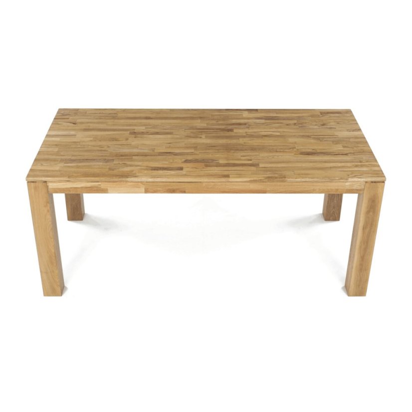 Jídelní stůl 180x90x75, masiv dub bílý, povrchová úprava olejem, nohy 10x10 cm