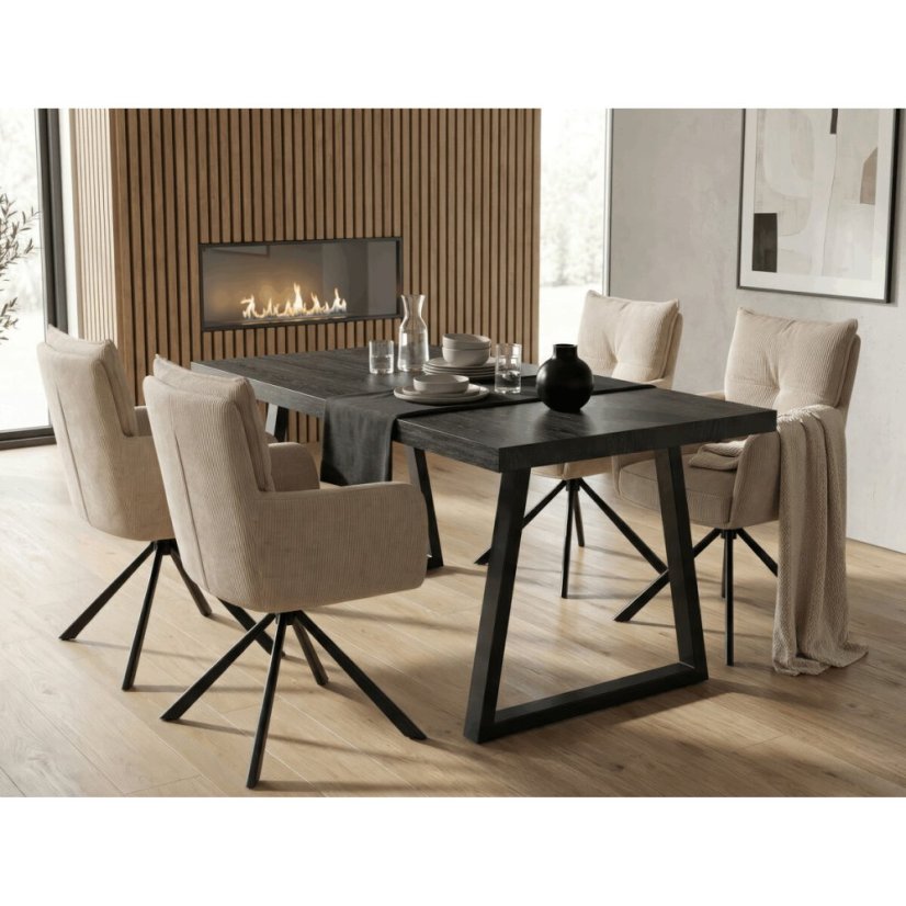 Jídelní stůl rozkládací 160-240x90 cm, lamino, šedý dub, HT-R5624 GREY