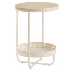 Odkládací stolek 40x40x55cm, mdf, bělený dub, AKF-E1015 CRM