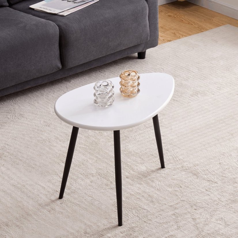 Odkládací stolek 60x40x45cm, mdf, bílá, AF-3011 WT - Dekor: Matný