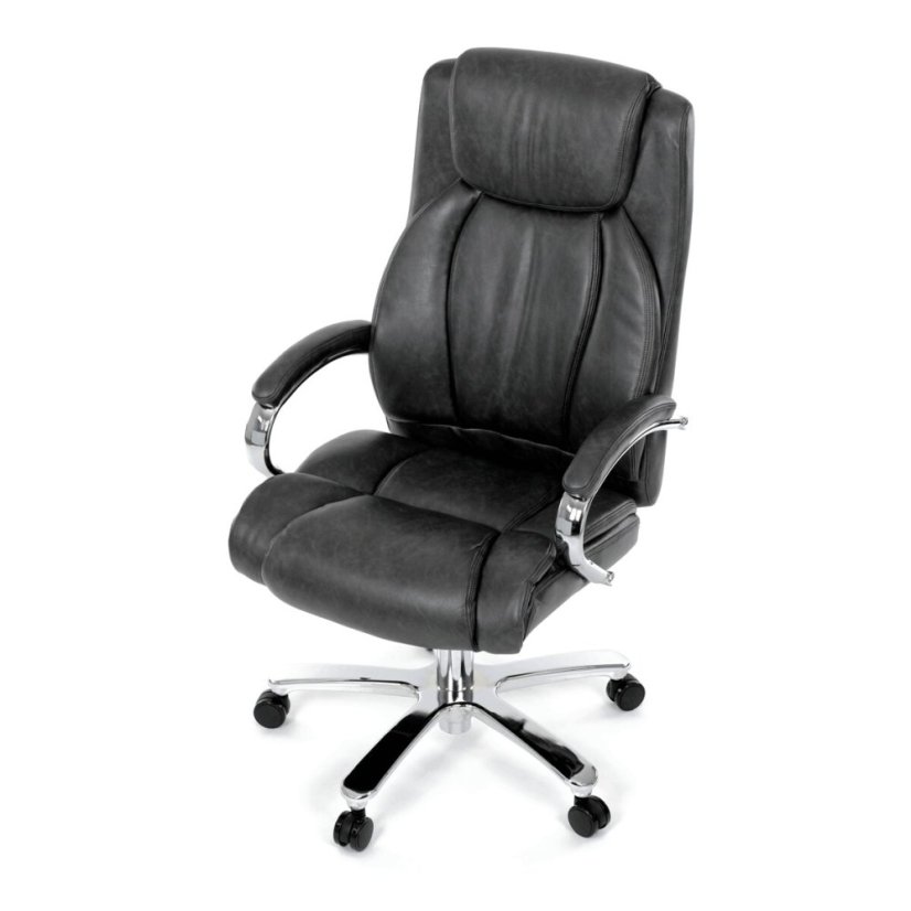 Kancelářské křeslo, houpací mechanismus, šedá ekokůže, KA-F1385 GREY