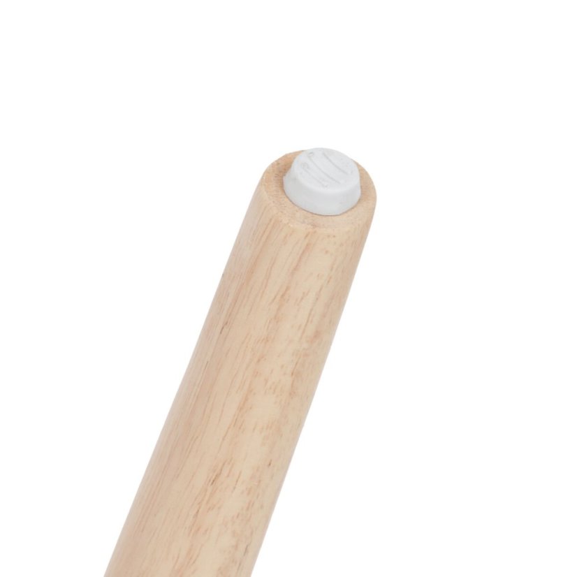 Křeslo, potah šedá manšestrová látka, dřevěné nohy, masiv kaučukovník