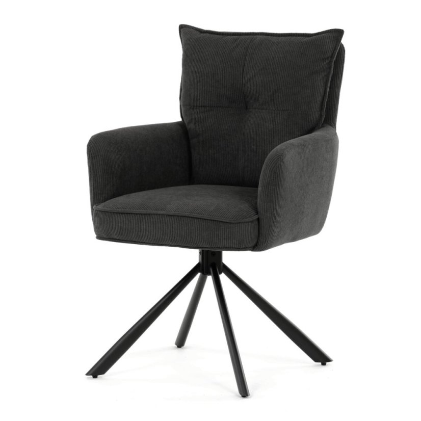 Jídelní židle, šedá, manšestrová látka, HC-X1128 GREY2