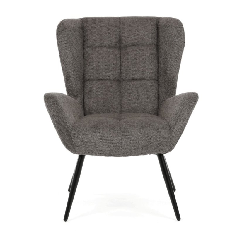 Křeslo ušák, šedá, látka, AK-H9206 GREY2
