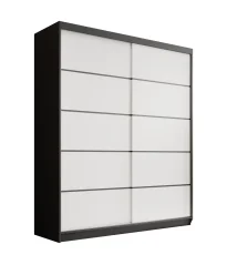 Posuvná skříň Hannah 180 černá – bílá (180 x 215) cm – 6 polic pro přehledné uložení
