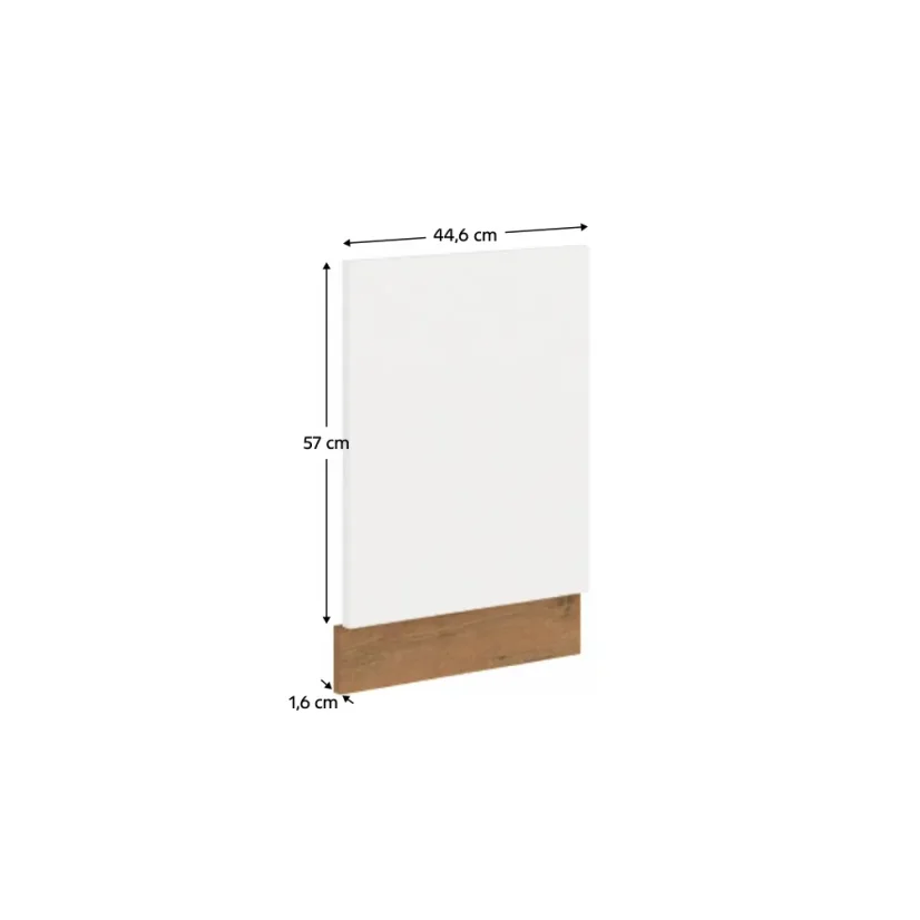 Dvířka na vestavnou myčku nádobí VEGA ZM, dub lancelot / bílá extra vysoký lesk HG (44,6 x 57) cm