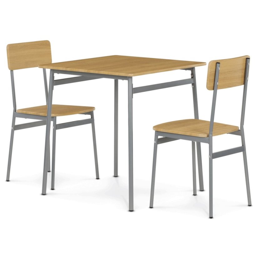 Jídelní set s 2 židlemi, 70x70x76cm, mdf, dub, AUT-O2122 OAK - Barva: hnědá#eup349661euv2