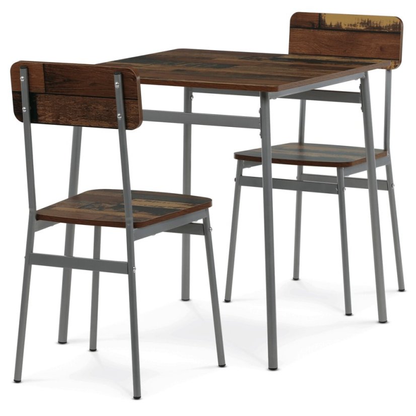 Jídelní set s 2 židlemi, 70x70x76cm, mdf, dub, AUT-O2122 OAK - Barva: hnědá#eup349661euv2