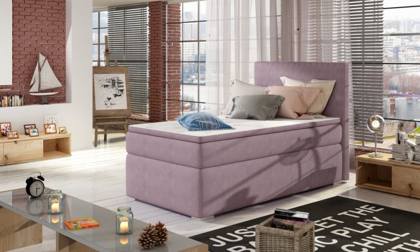 Kontinentální postel Boxspring RICCO fialová 90x200cm - Vyberte rozměry: 90x200cm