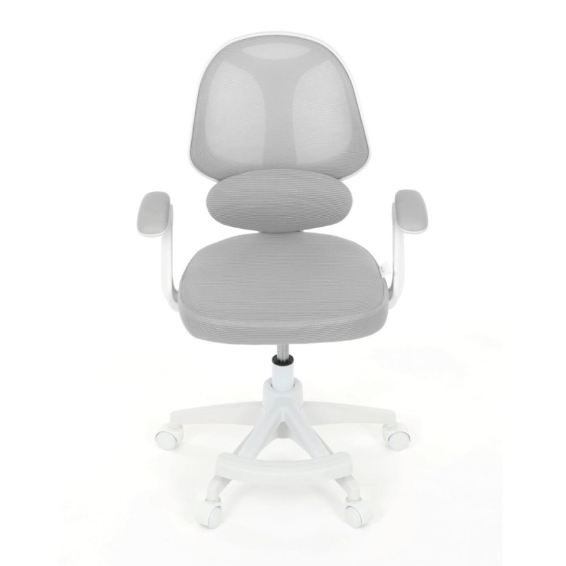 Dětská židle, výškově nastavitelná, šedá síťovina, KA-W8008 GREY