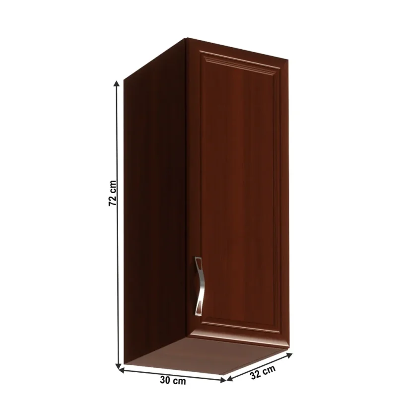 Horní skříňka G30, SiCILIA (30 x 72) cm - Varianta: pravá, ořech Milano