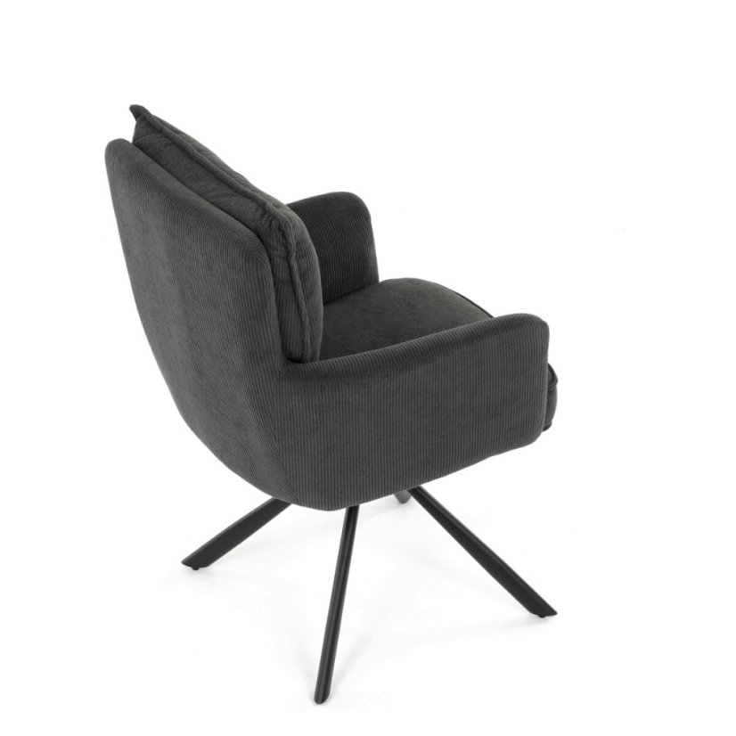 Jídelní židle, šedá, manšestrová látka, HC-X1128 GREY2