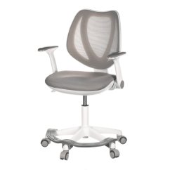 Dětská židle KA-C806 GREY, výškově nastavitelná, šedá síťovina (60 x 51) cm