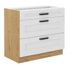 Spodní skříňka LULA 80 D 3S BB, bílá/dub artisan (80 x 82) cm