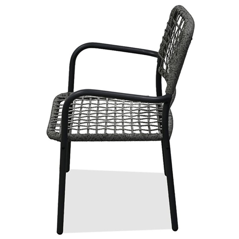 Balkónový set 1+2, stůl 60x60, židle umělý ratan barva antracit, kov antracit