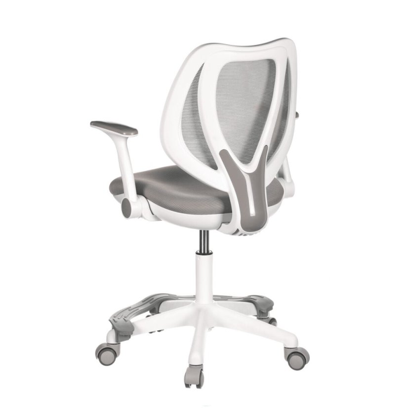 Dětská židle, výškově nastavitelná, šedá síťovina, KA-C806 GREY