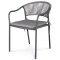 Zahradní židle AZC-L1352 GREY, kov, polyratan, šedá (55 x 83) cm