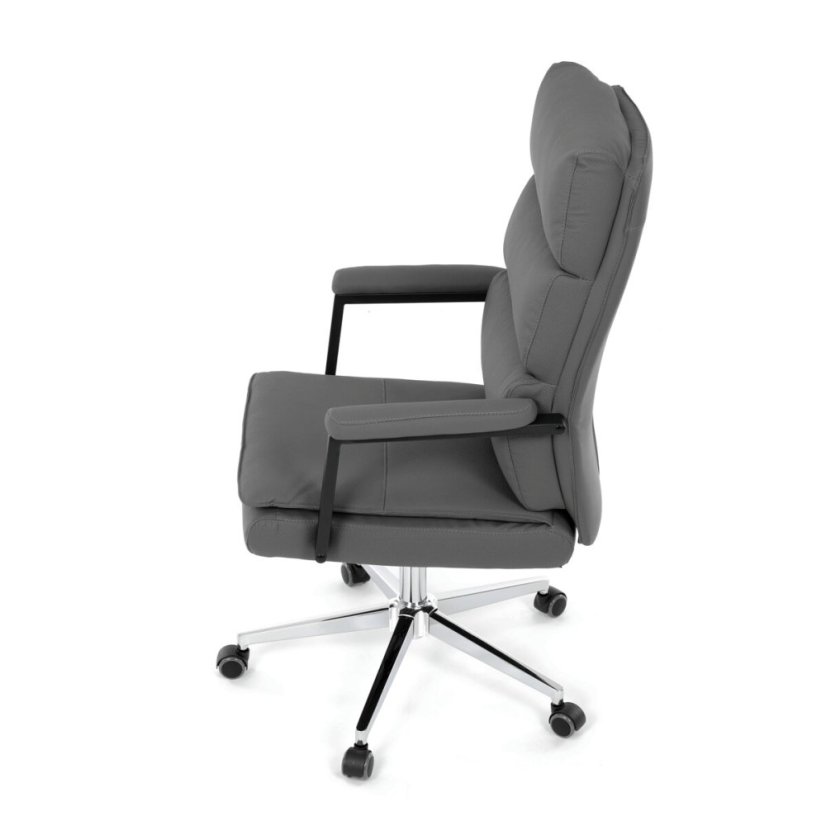 Kancelářské křeslo, houpací mechanismus, šedá ekokůže, KA-D8104 GREY
