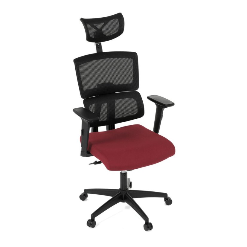 Kancelářská židle, houpací mechanismus, červená síťovina, KA-B1025 BOR