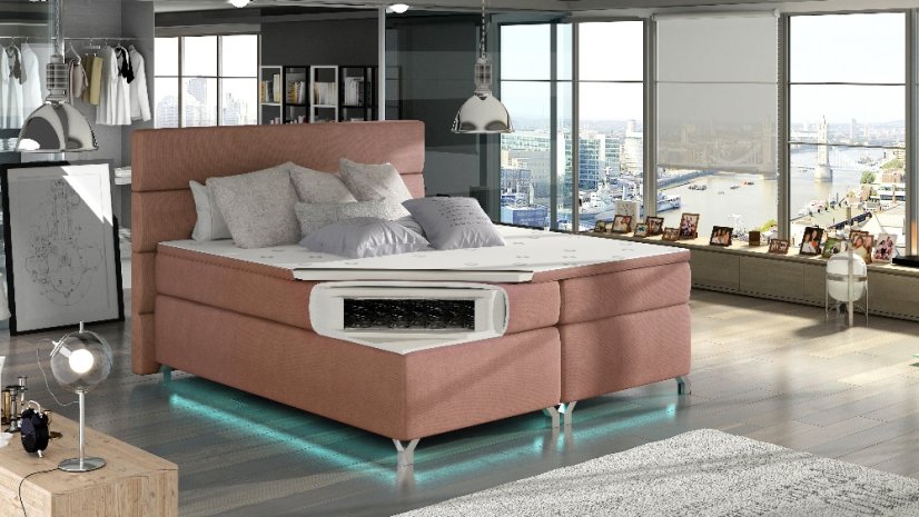 Kontinentální postel Boxspring MADEIRA černá - Vyberte rozměry: 180 x 200 cm